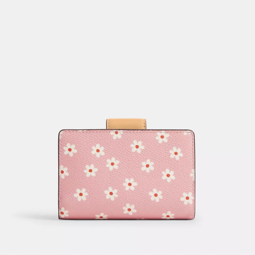 Portefeuille moyen à fermeture éclair d’angle avec imprimé floral