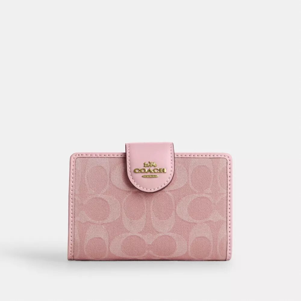 Portefeuille moyen à fermeture éclair d’angle en denim emblématique