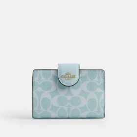 Portefeuille moyen à fermeture éclair dans les coins en Signature Canvas