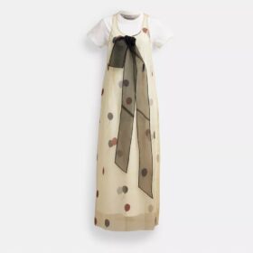 Robe ballon en organza imprimé
