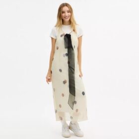 Robe ballon en organza imprimé