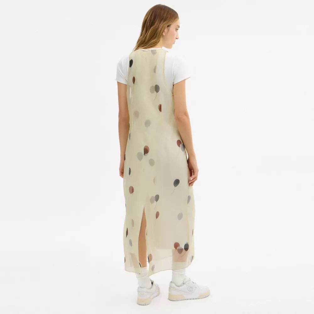 Robe ballon en organza imprimé