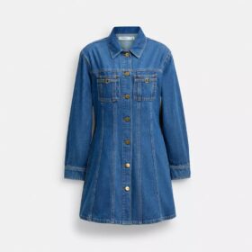 Robe en denim à manches longues en coton biologique