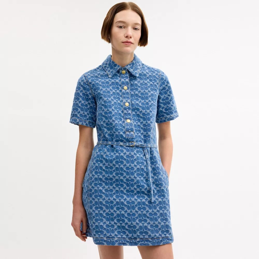 Robe en denim Signature en coton biologique