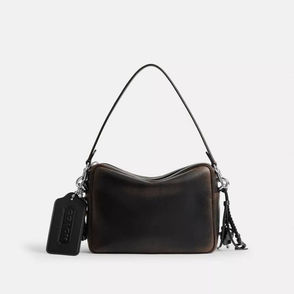 Sac bandoulière Dakota en cuir patiné avec Charms