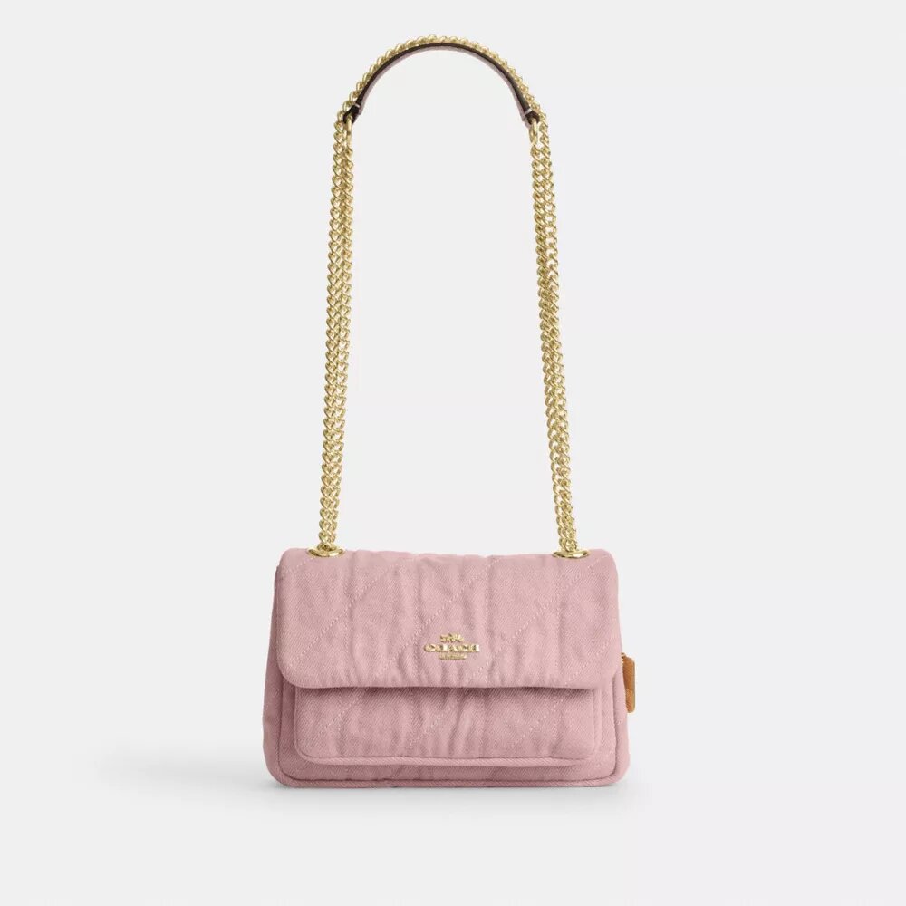 Sac bandoulière Elodie 18 en denim délavé avec matelassage