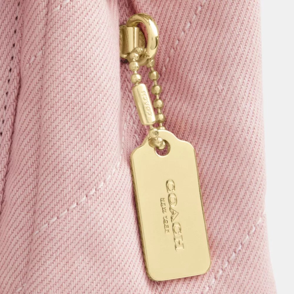 Sac bandoulière Elodie 18 en denim délavé avec matelassage