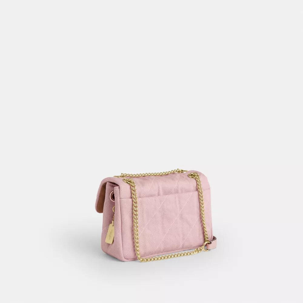 Sac bandoulière Elodie 18 en denim délavé avec matelassage