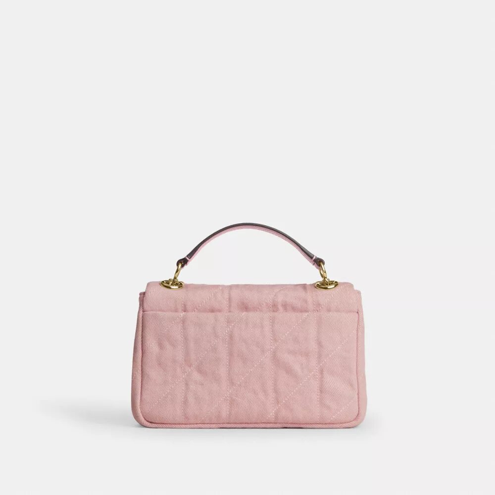 Sac bandoulière Elodie 18 en denim délavé avec matelassage