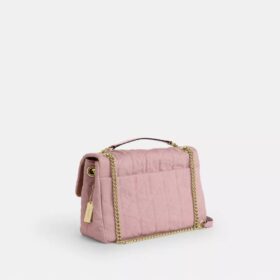 Sac bandoulière Elodie en denim « Loved » avec matelassage
