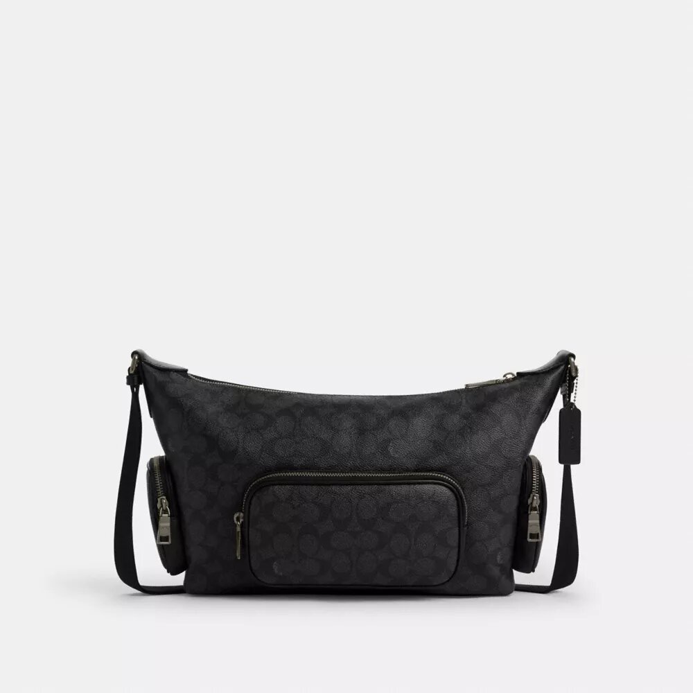 Sac bandoulière Finn avec poches en Signature Canvas
