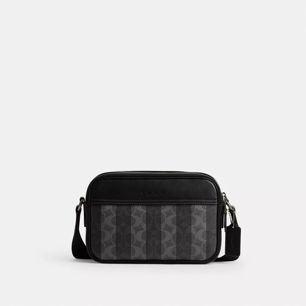 Sac bandoulière Graham en Signature Canvas à rayures