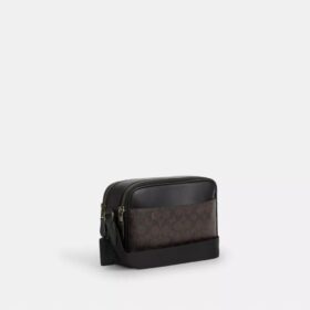 Sac bandoulière Graham en Signature Canvas à rayures « Varsity »