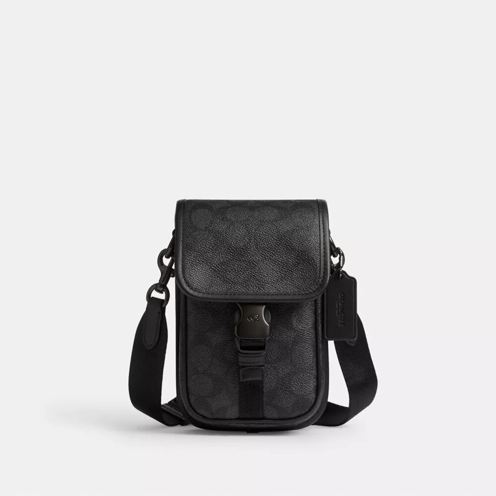 Sac bandoulière League pour téléphone en Signature Canvas