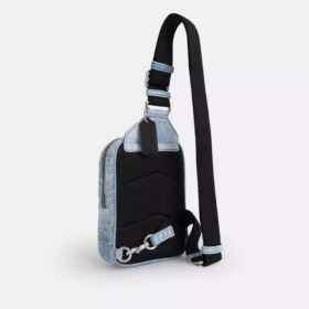 Sac bandoulière Racer en denim Signature « Loved »