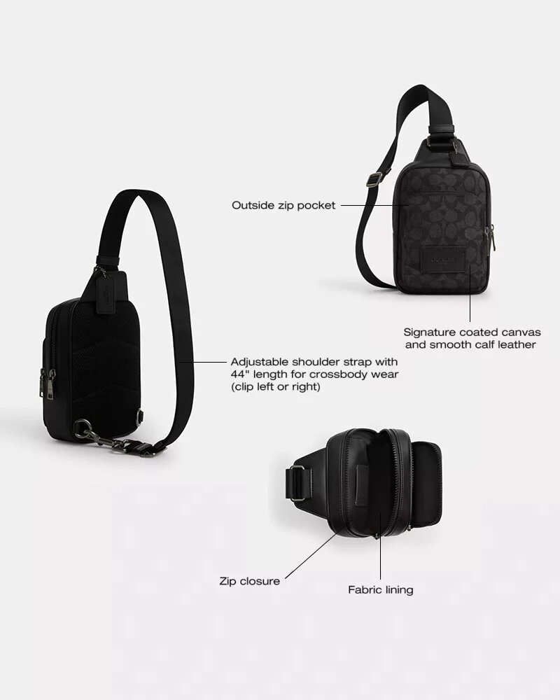 Sac à bandoulière Racer en Signature Canvas