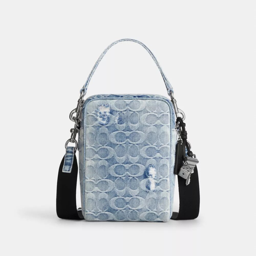 Sac bandoulière Tristan 14 en denim « Loved Signature » avec Charms