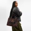Sac cabas cargo à imprimé léopard