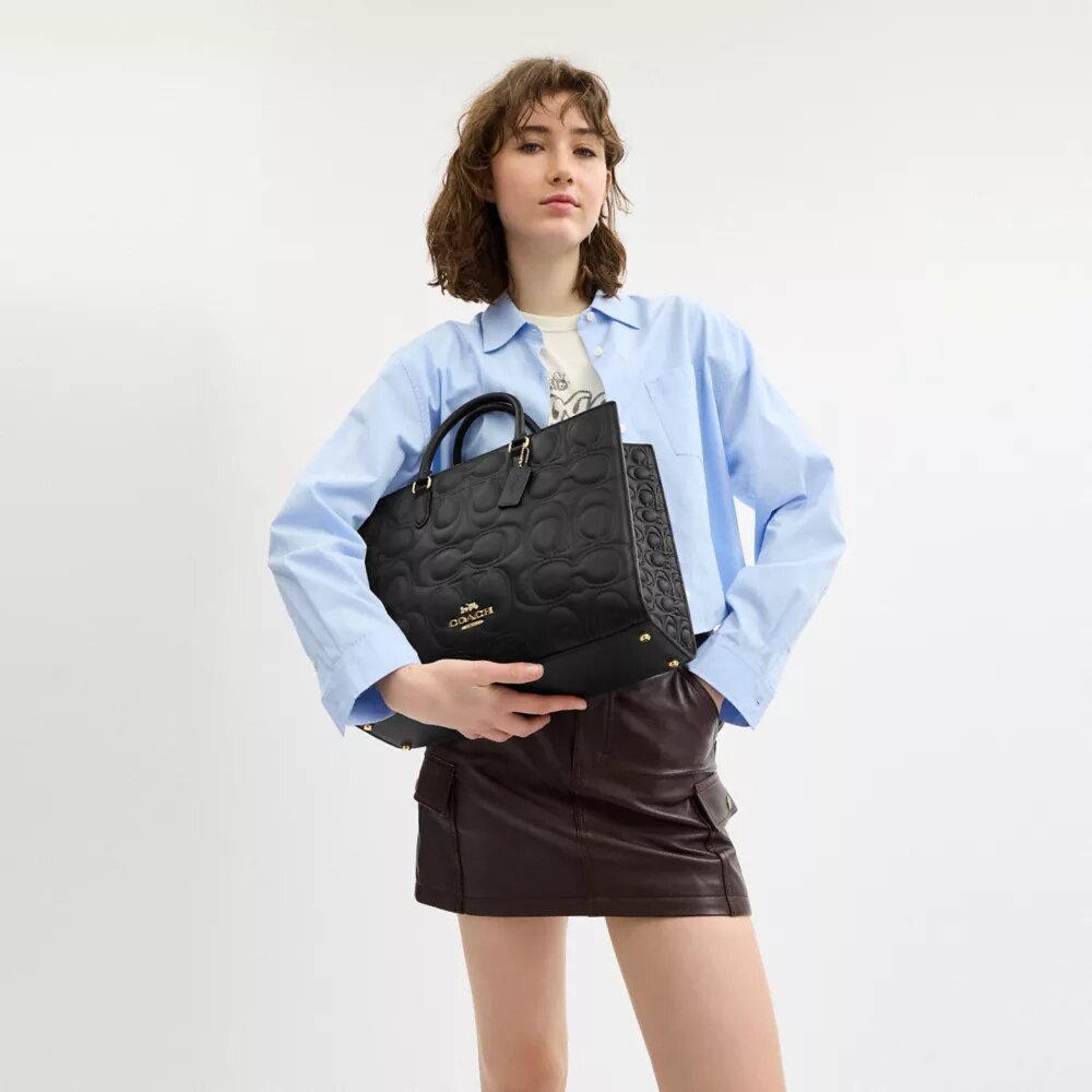 Sac cabas Maggie en cuir signature