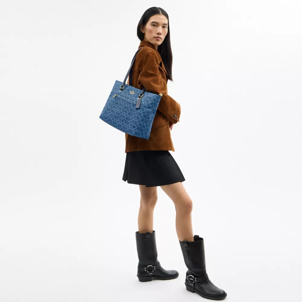 Sac cabas Station en denim emblématique