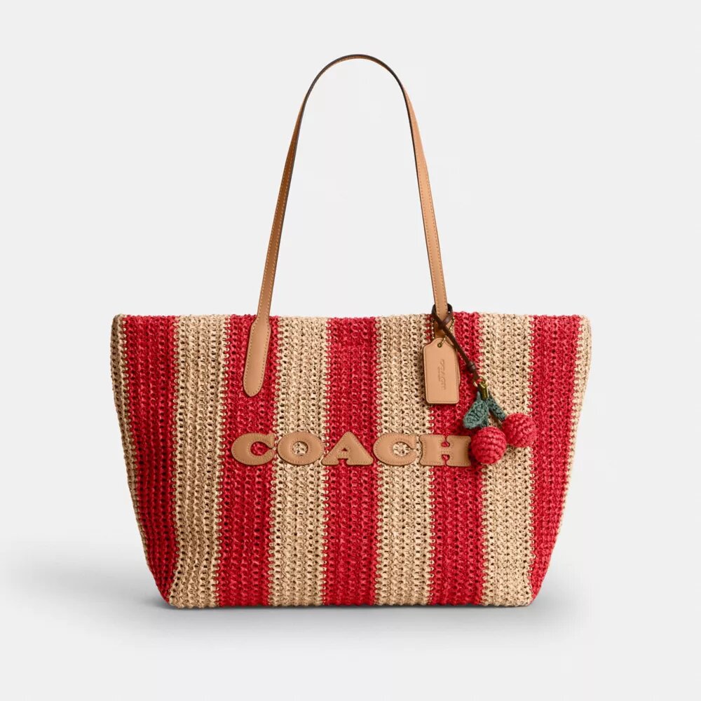 Sac cabas urbain à rayures et breloque