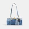 Sac cylindrique Kisslock 28 en denim recyclé