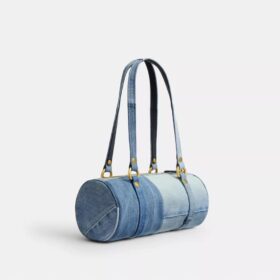 Sac cylindrique Kisslock 28 en denim recyclé