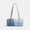 Sac cylindrique Kisslock 28 en denim recyclé