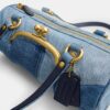 Sac cylindrique Kisslock 28 en denim recyclé