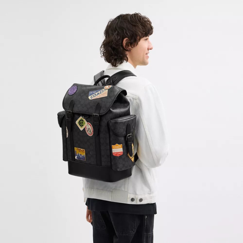 Sac à dos Hitch en Signature Canvas avec empiècements