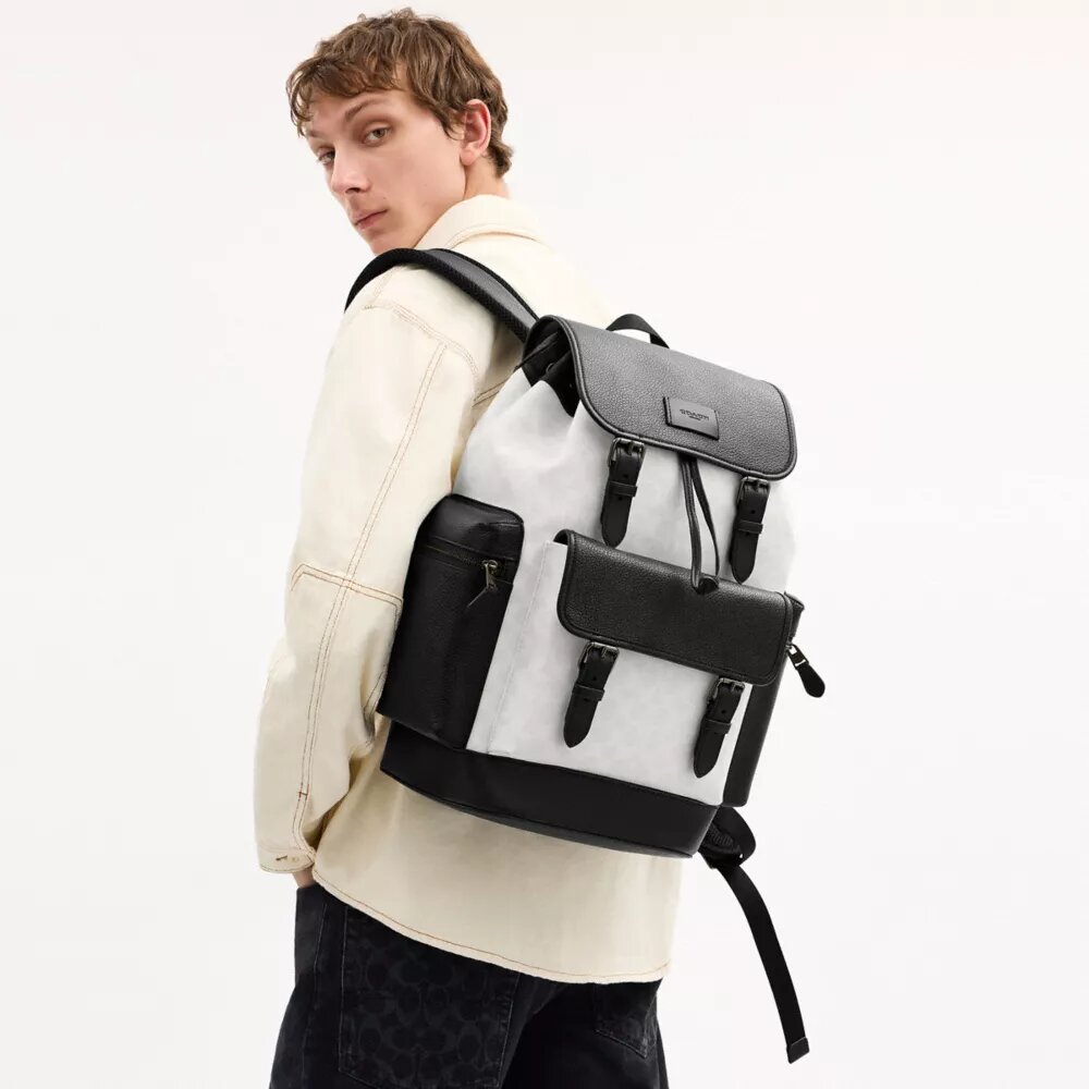Sac à dos Sprint en Signature Canvas à blocs de couleur