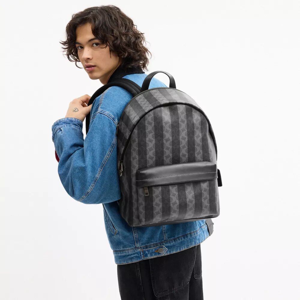 Sac à dos Taylor en Signature Canvas à rayures