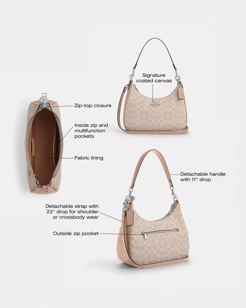 Sac hobo Teri en Signature Canvas
