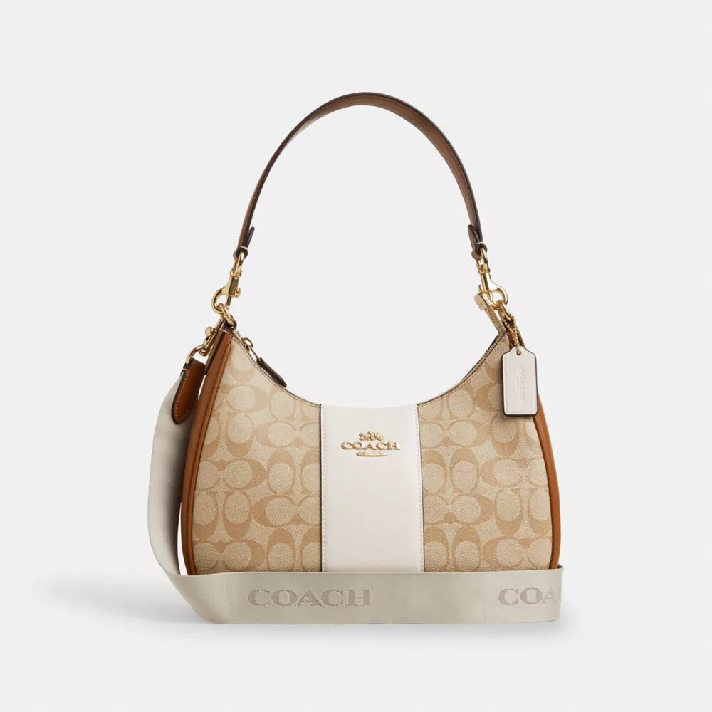 Sac hobo Teri en Signature Canvas à rayures