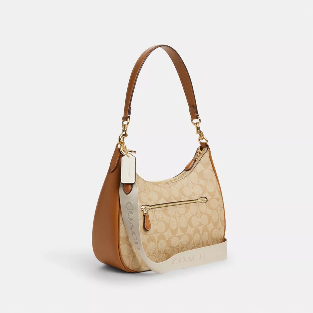 Sac hobo Teri en Signature Canvas à rayures