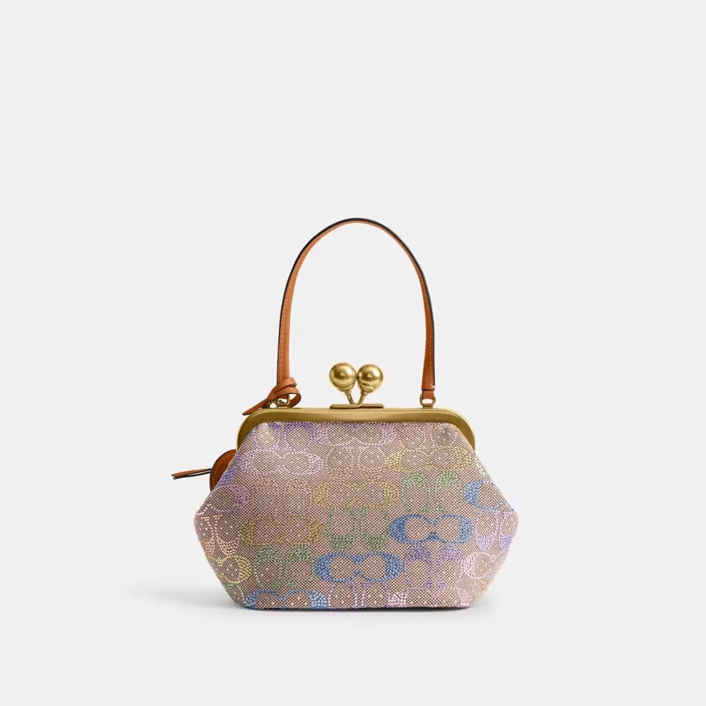 Sac Kisslock Frame 16 en jacquard Signature Crystal