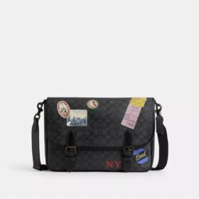 Sac messager Hitch en Signature Canvas avec empiècements