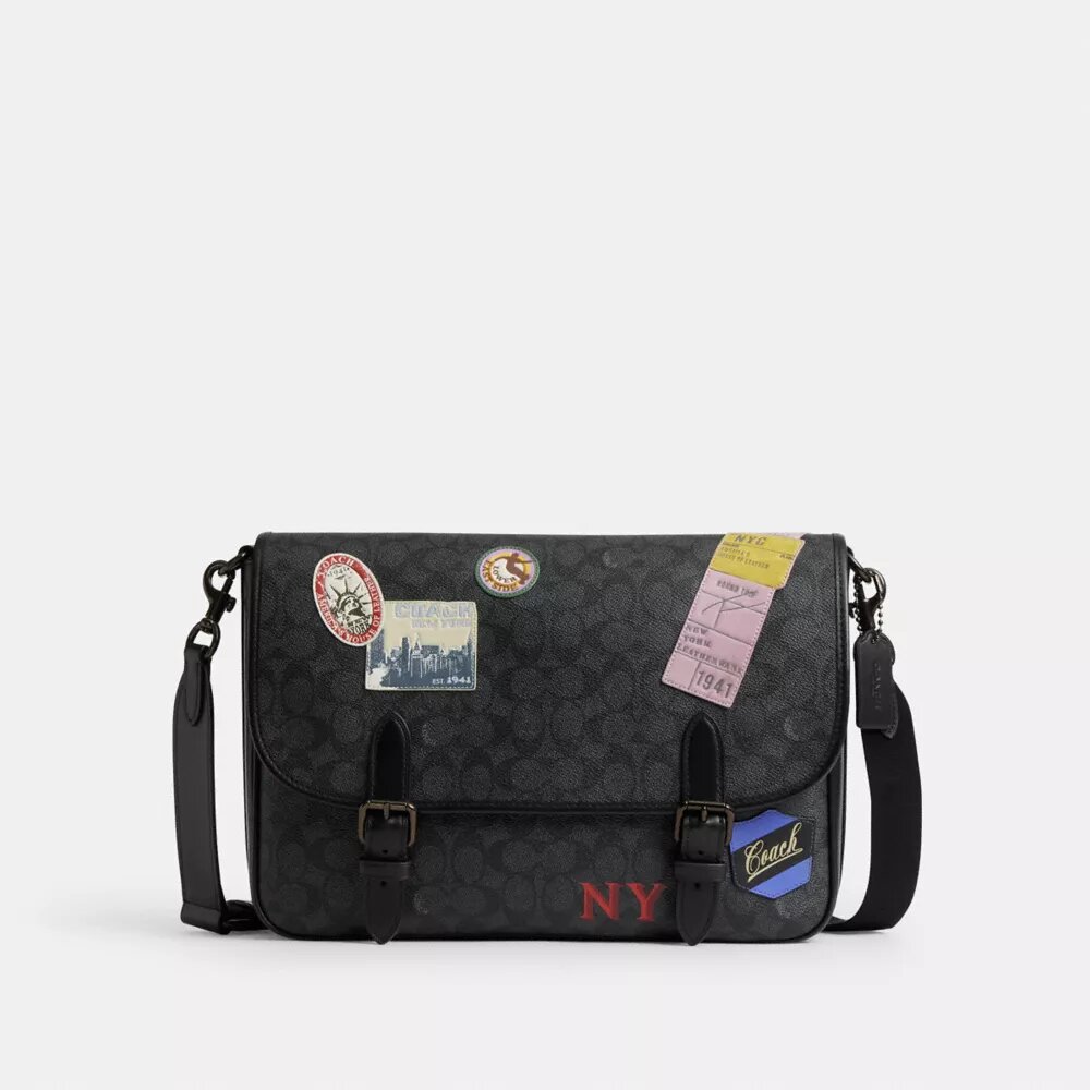 Sac messager Hitch en Signature Canvas avec empiècements