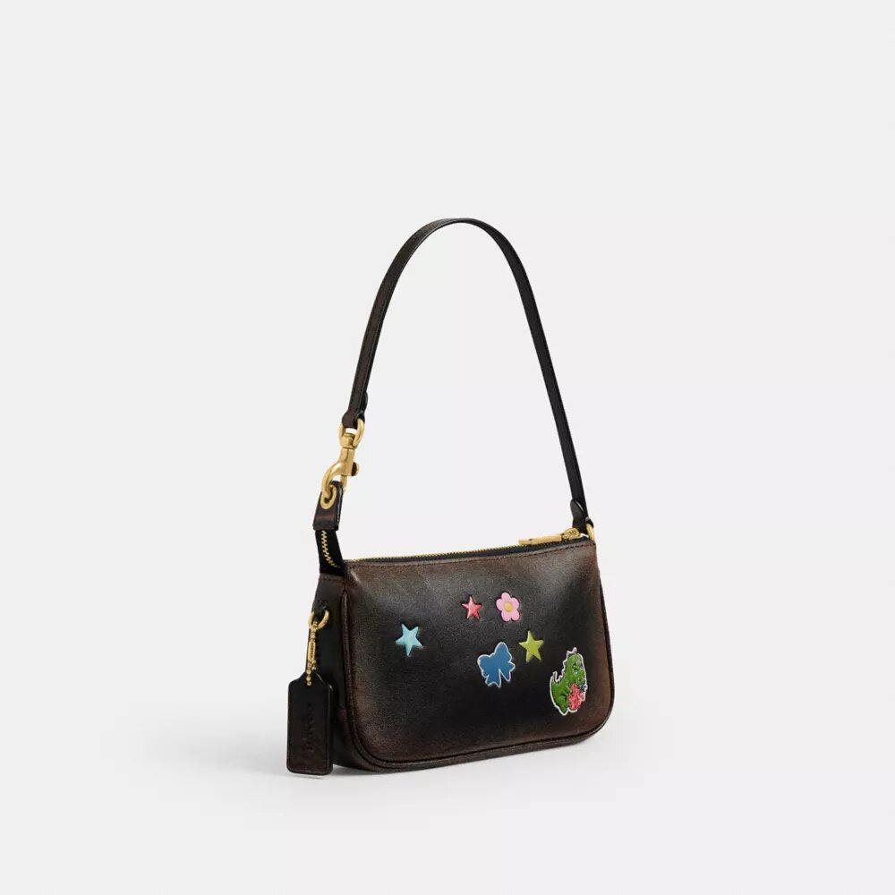 Sac « Plaza » Rexy 10e anniversaire, 18 in, en cuir patiné avec imprimé autocollants