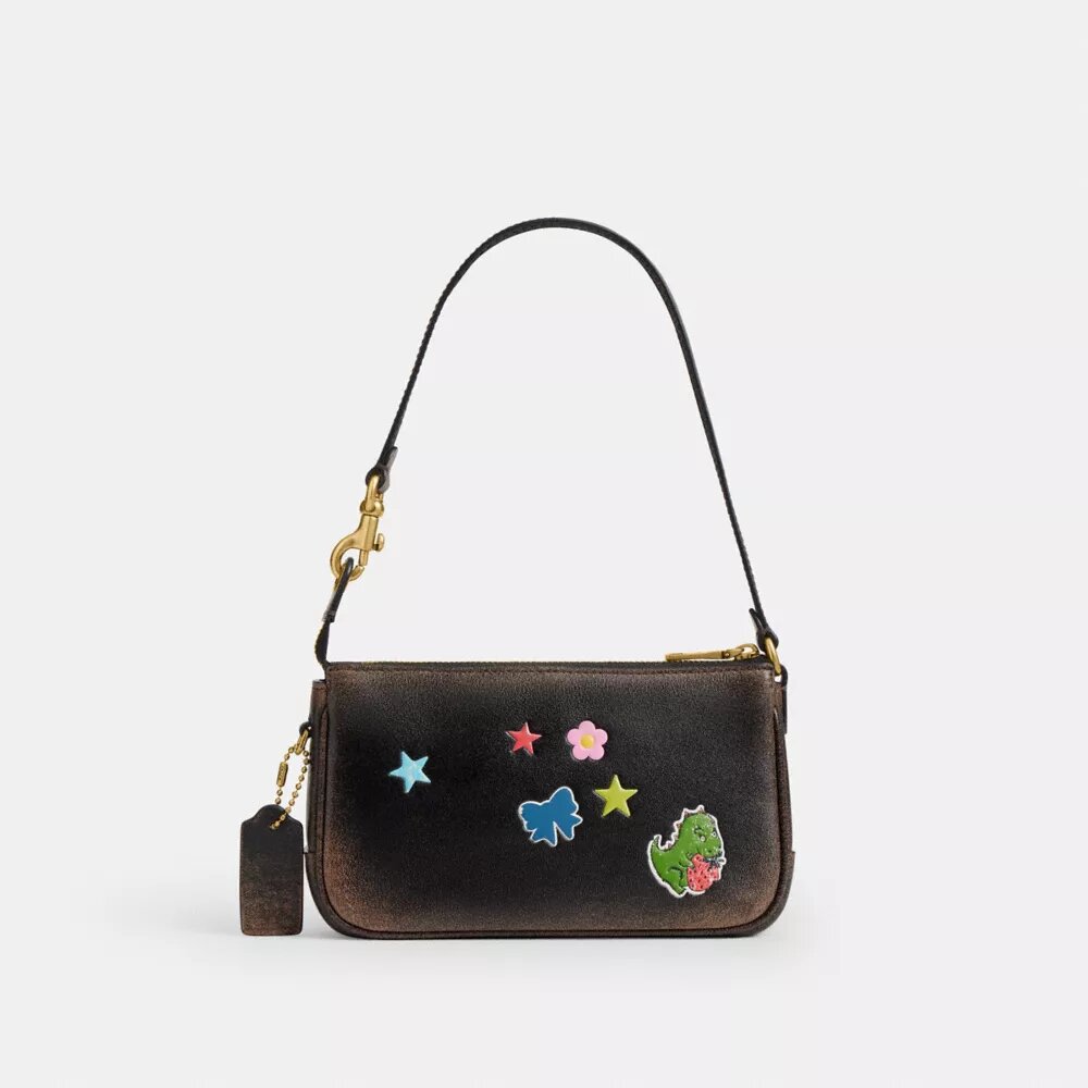 Sac « Plaza » Rexy 10e anniversaire, 18 in, en cuir patiné avec imprimé autocollants
