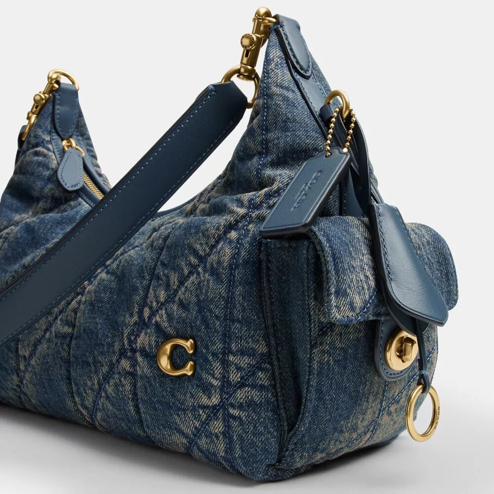 Sac Pocket Juliet 30 en denim de coton régénératif avec matelassage
