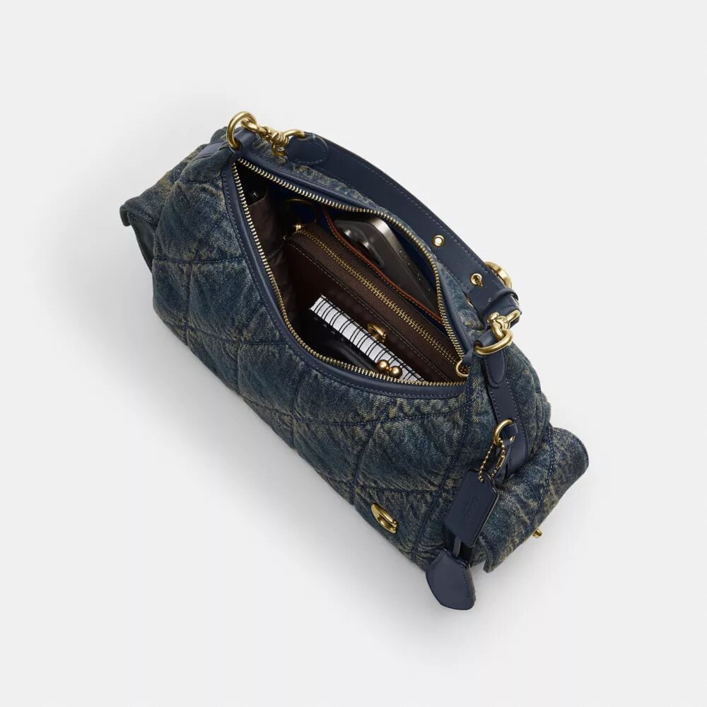 Sac Pocket Juliet 30 en denim de coton régénératif avec matelassage