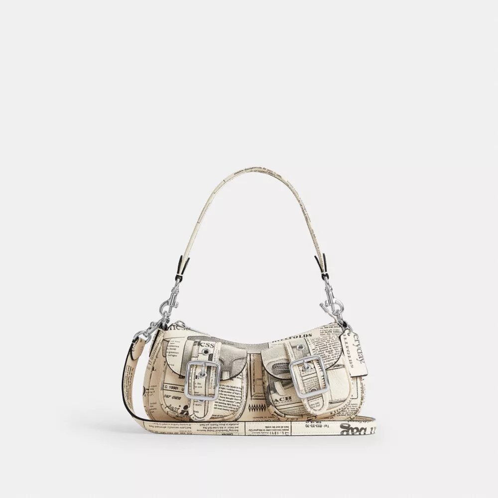 Sac porté épaule Ashton avec imprimé journal