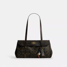 Sac porté épaule Bridget en Signature Canvas avec Charms
