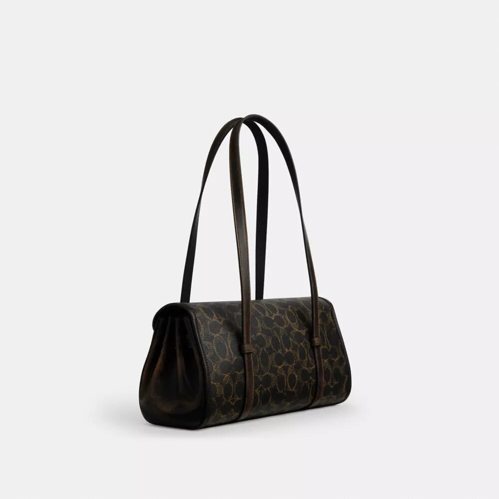 Sac porté épaule Bridget en Signature Canvas avec Charms