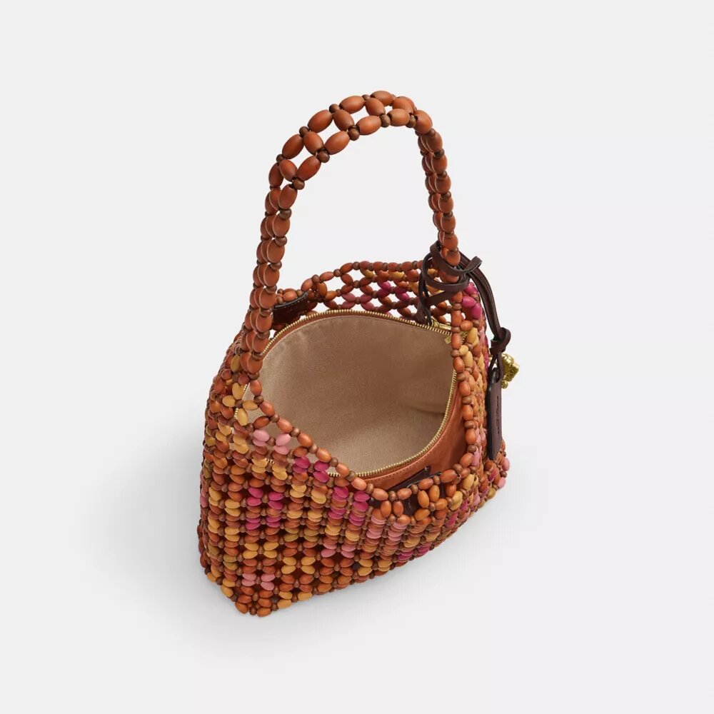 Sac porté épaule Brooklyn 28 avec perles en bois