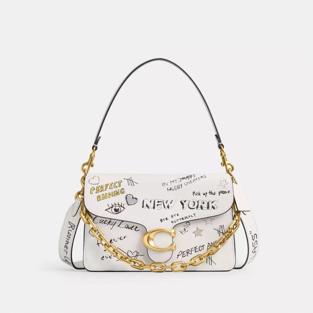 Sac porté épaule « Chain Tabby » avec imprimé « Sketch »