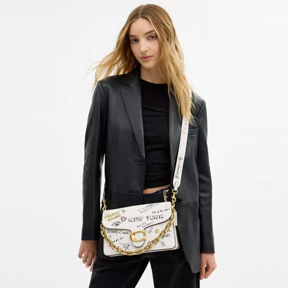Sac porté épaule « Chain Tabby » avec imprimé « Sketch »