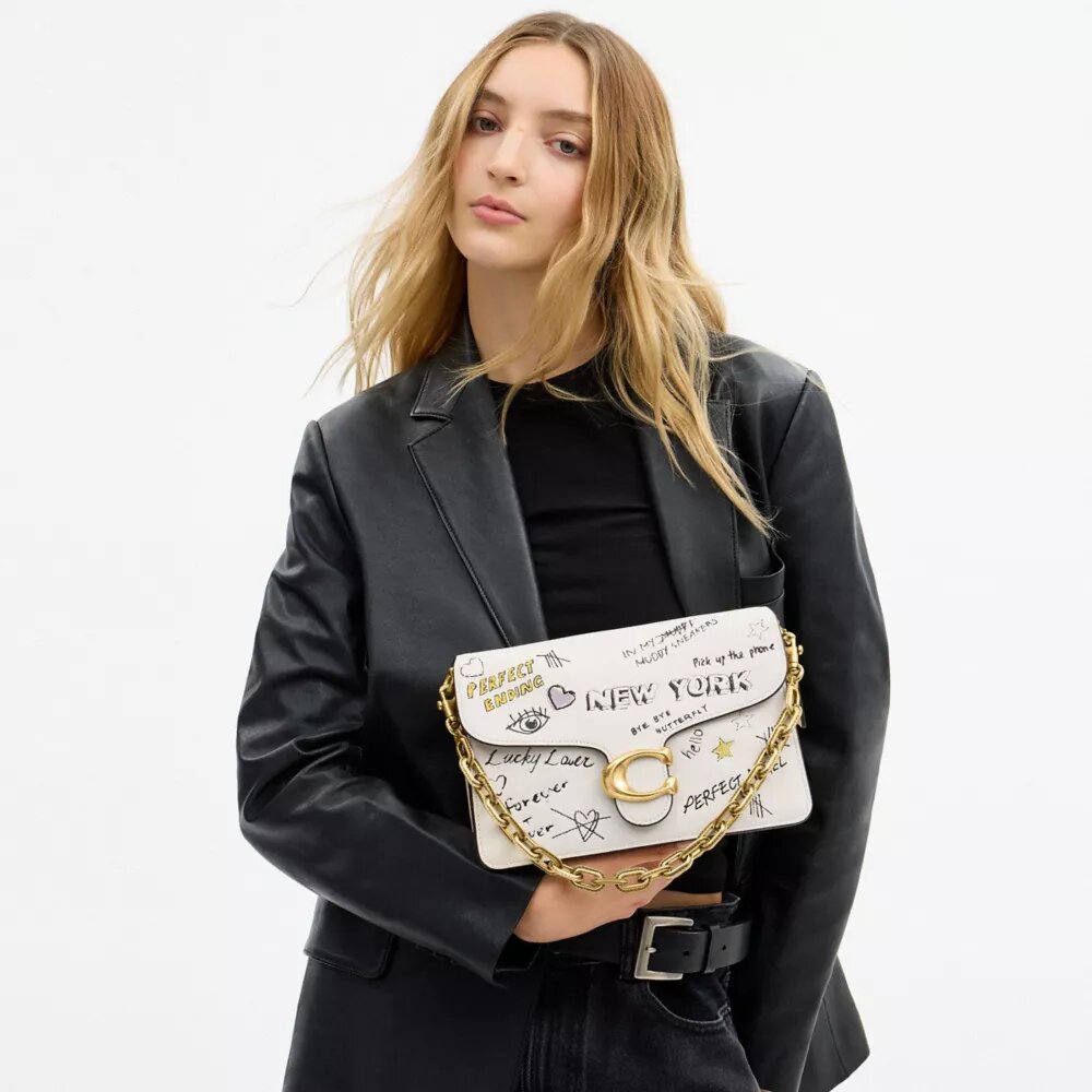 Sac porté épaule « Chain Tabby » avec imprimé « Sketch »