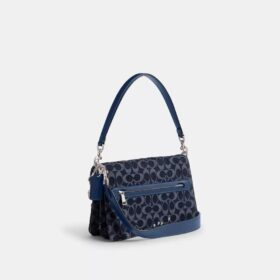 Sac porté épaule « Chain Tabby » en denim emblématique